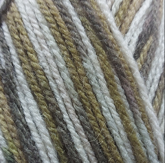 Пряжа "Подмосковная меланж", 50% шерсть, 50% акрил, 100гр-250м, Беж/отбелка/кофейный