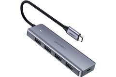 Хаб-USB UGREEN 4-в-1 4K@60Hz USB-C HDMI PD, серый