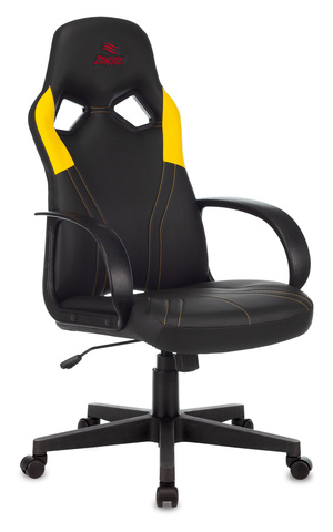 Кресло игровое Zombie RUNNER черный/желтый искусственная кожа крестовина пластик Бюрократ