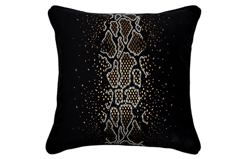 Подушка декоративная 45x45 Garda Decor Питон со стразами черная