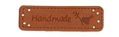 Нашивки Hand Made 1,5х5 беж, кожа