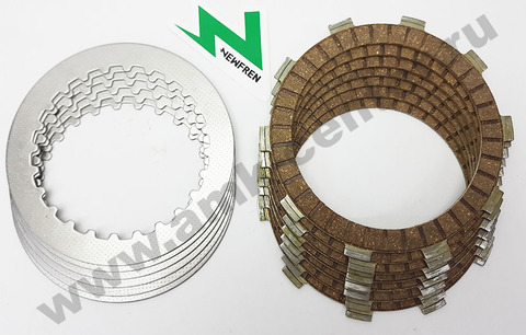 F1620AC Комплект дисков сцепления мото (фрикционные + металлические) (FCD0112) NEWFREN
