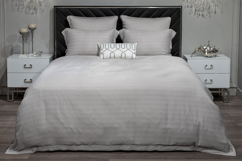 Постельное белье 2 спальное евро Garda Decor Гарда серое бамбук