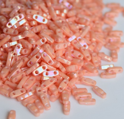 QTL-0596 Бисер Миюки квартер тила/Miyuki Quarter Tila Opaque Luster Tea Rose