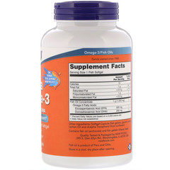 Now Foods, Ультра омега-3, 500 ЭПК/250 ДГК, 180 рыбных капсул