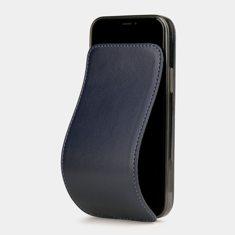 Чехол для iPhone 12 Pro Max из натуральной кожи теленка,  цвета индиго