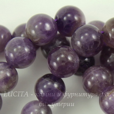 Бусина Аметист (категория AB), шарик, 8 мм, нить