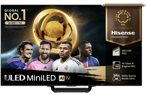 Телевизор QLED Hisense 85" 85U7Q PRO угольно-серый 4K Ultra HD 165Hz