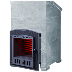 Чугунная банная печь ГРОМ 30П2 в облицовке Президент Талькохлорит (h1000/50)