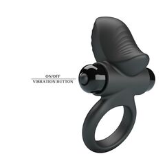 Черное эрекционное кольцо с вибрацией Adrien - 