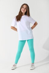 Брюки для девочки Легинсы №2 Виотекс МЕНТОЛОВЫЙ