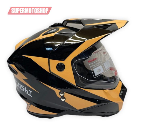 Шлем эндуро KIOSHI Fighter 802 чёрный/жёлтый M