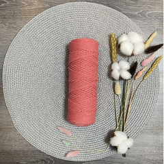 Шнур хлопковый без сердечника, d 4 мм, персиковый