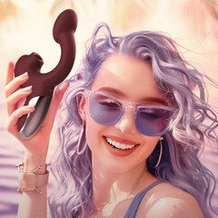 Вибратор с двойной стимуляцией Magic Ponder бордовый от Magic Motion