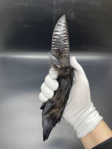 Обсидиановый нож с рукоятью копыта вепря 24 см