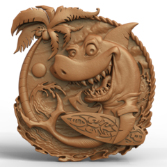 Силиконовый молд № 510 медальон Серфер Акула