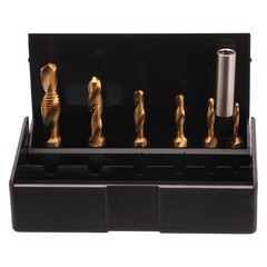 Набор метчиков для шуруповерта 3 в 1 M3 -M10 HSS-TiN 7пр Volkel 67209