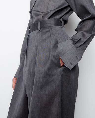 Брюки из шерсти и шелка Диор серый