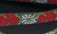 Тесьма Жаккард, ш. 2,4 см, чёрный