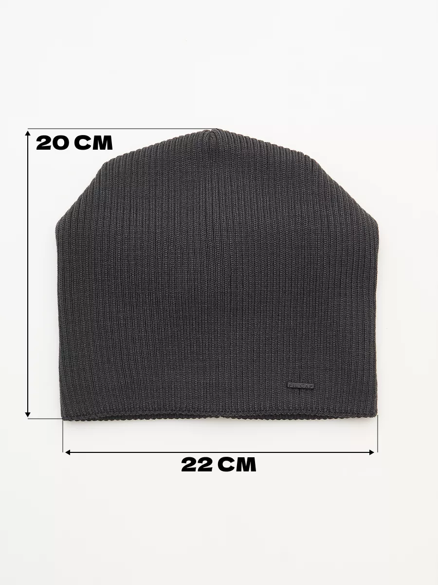 Шапка зимняя на флисе вязаная бини