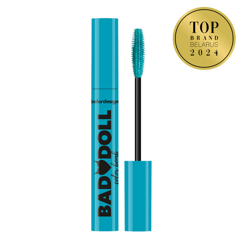 Тушь для ресниц Bad Doll цветная объемная, голубая 9.3г