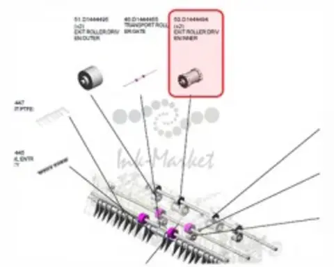Выходной/выводной ролик, внутренний Ricoh EXIT ROLLER:DRIVEN:INNER для MP C3502-C5502 D1444494