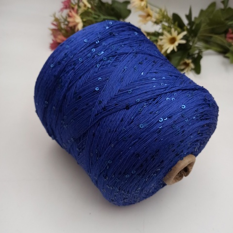 Cotton Stellar - 007 Королевский синий, пайетка 3мм
