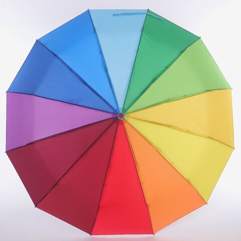 Женский зонт радуга полный автомат Artrain 12 спиц