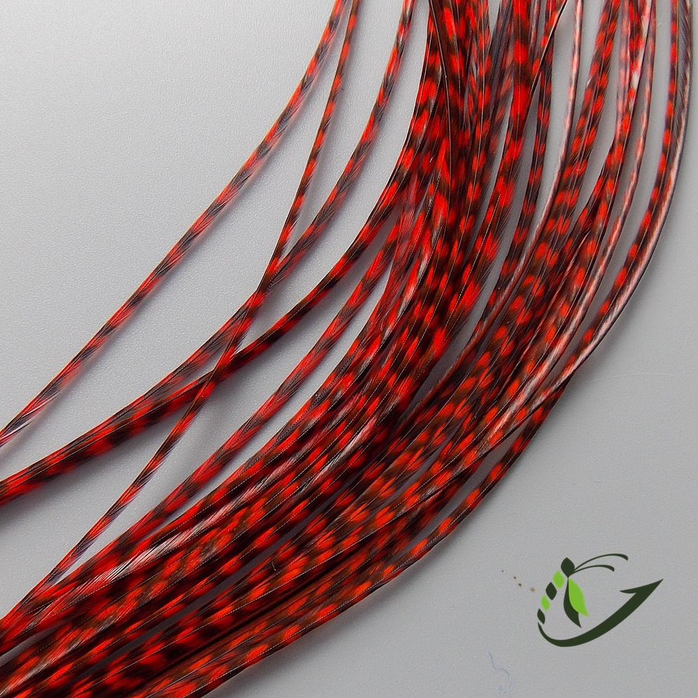 Перо из седла петуха Grizzly Fluo Fire Orange (10 шт)