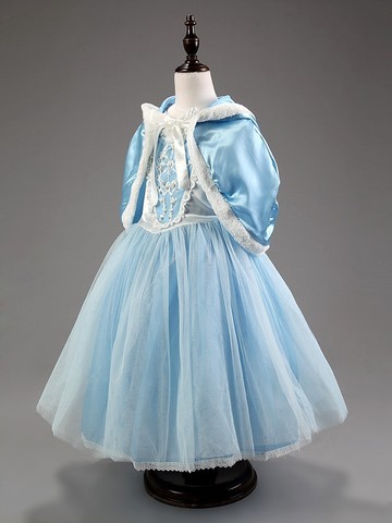 Платье праздничное голубое с накидкой для девочки