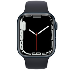 Apple Watch Series 7 GPS, 45mm Midnight Aluminium Case with Midnight Sport Band - Regular (MKN53GK/A)