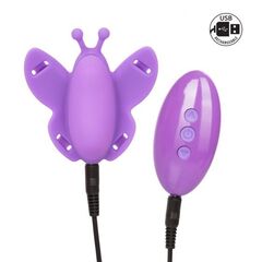 Фиолетовая вибробабочка на ремешках Silicone Remote Venus Butterfly - 