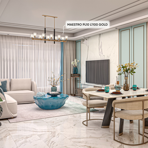 Подвесная люстра Crystal Lux MAESTRO SP-PL10 L1100 GOLD