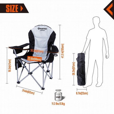 Картинка кресло кемпинговое Kingcamp Deluxe Steel Arm Chair 3887/3987  - 3