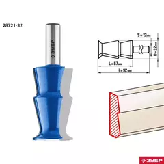 ЗУБР 32 x 57 мм, фреза кромочная калевочная №10, Профессионал (28721-32)