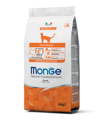 Monge Cat Monoprotein Sterilised Duck корм для стерилизованных кошек с уткой 1,5 кг