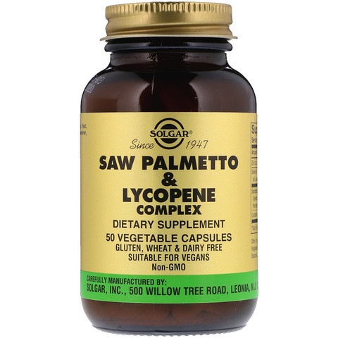 Solgar, Saw Palmetto & Lycopene Complex, 50 Vegetable Capsules