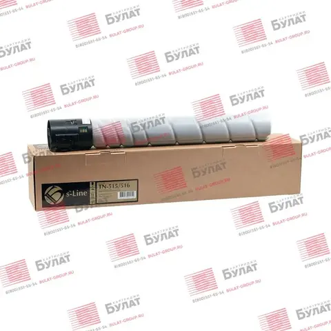 Тонер-картридж БУЛАТ s-Line TN-515, TN-516 для Konica Minolta bizhub 458, bizhub 458e (Чёрный, 31200 стр.), универсальный
