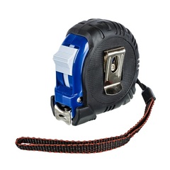 Рулетка КОБАЛЬТ Вектор  5м x 19мм обрезиненный корпус (мех.стопор, белое матов. покрытие,  (247-231)