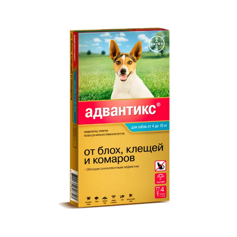 Адвантикс для собак 4-10 кг упаковка (4 пипетки)