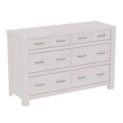 Комод с ящиками для одежды большой белый в спальню Фьорд 24 (белый воск), 140x90x50 см