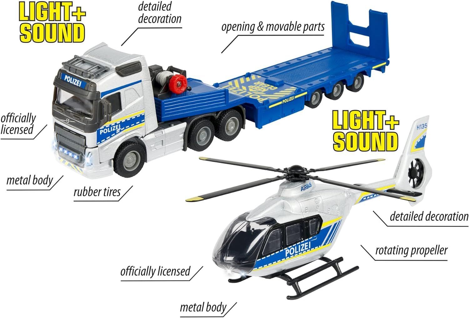 Машинка Majorette Grand Volvo Track + Airbus Police Helicopter - Игровой  набор Грузовик Volvo с вертолетом - Мэйджорет 213716000038 купить в Москве  | Доставка по России.