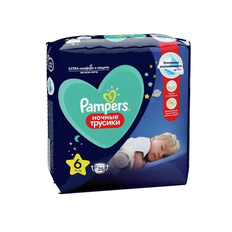 Подгузники-трусики PAMPERS Pants Extra Large Ночные 15+ 25 шт РОССИЯ