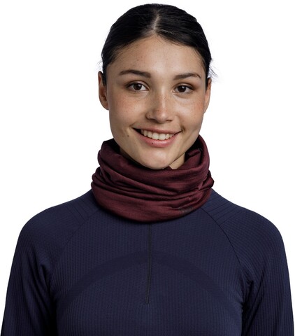 Картинка шарф-труба Buff Wool lightweight Solid Garnet - 4