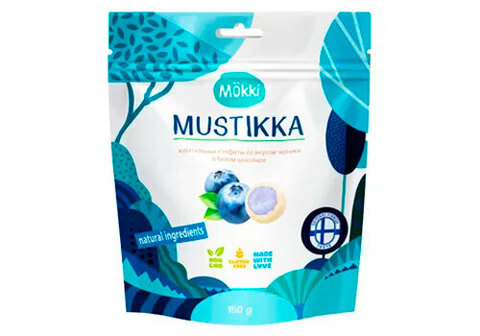 Конфеты шоколадные черника в белом шоколаде, 150г