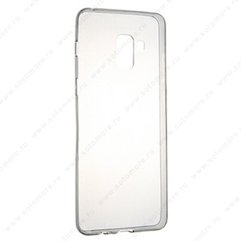 Накладка силиконовая ультра-тонкая для Samsung Galaxy A8 Plus A730 2018 черная (прозрачная)