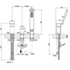 Gessi Eleganza Смеситель для ванны на 3 отверстия, с переключателем и ручным душем, без излива, цвет: хром 46043#031