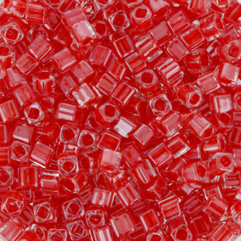 Бисер TOHO, CUBE, цвет красный (0341), размер 1.5мм,  5 грамм