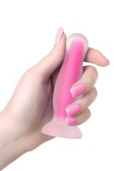 Розовая, светящаяся в темноте анальная втулка Cain Glow - 10 см. - 