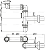 Alcaplast A434 Сифон для раковины экономящий пространство, пластик